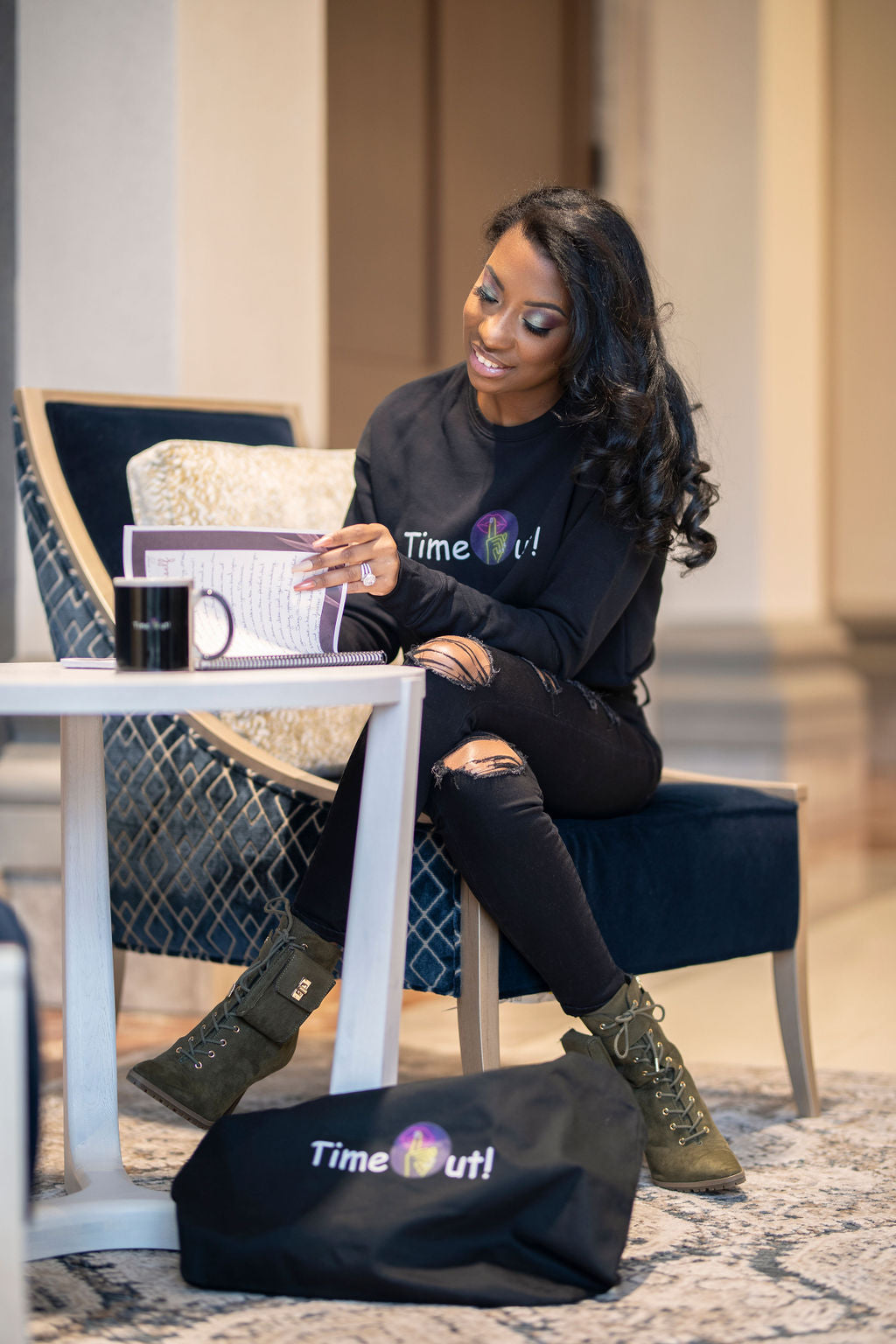 Time Out! Large organic tote bag