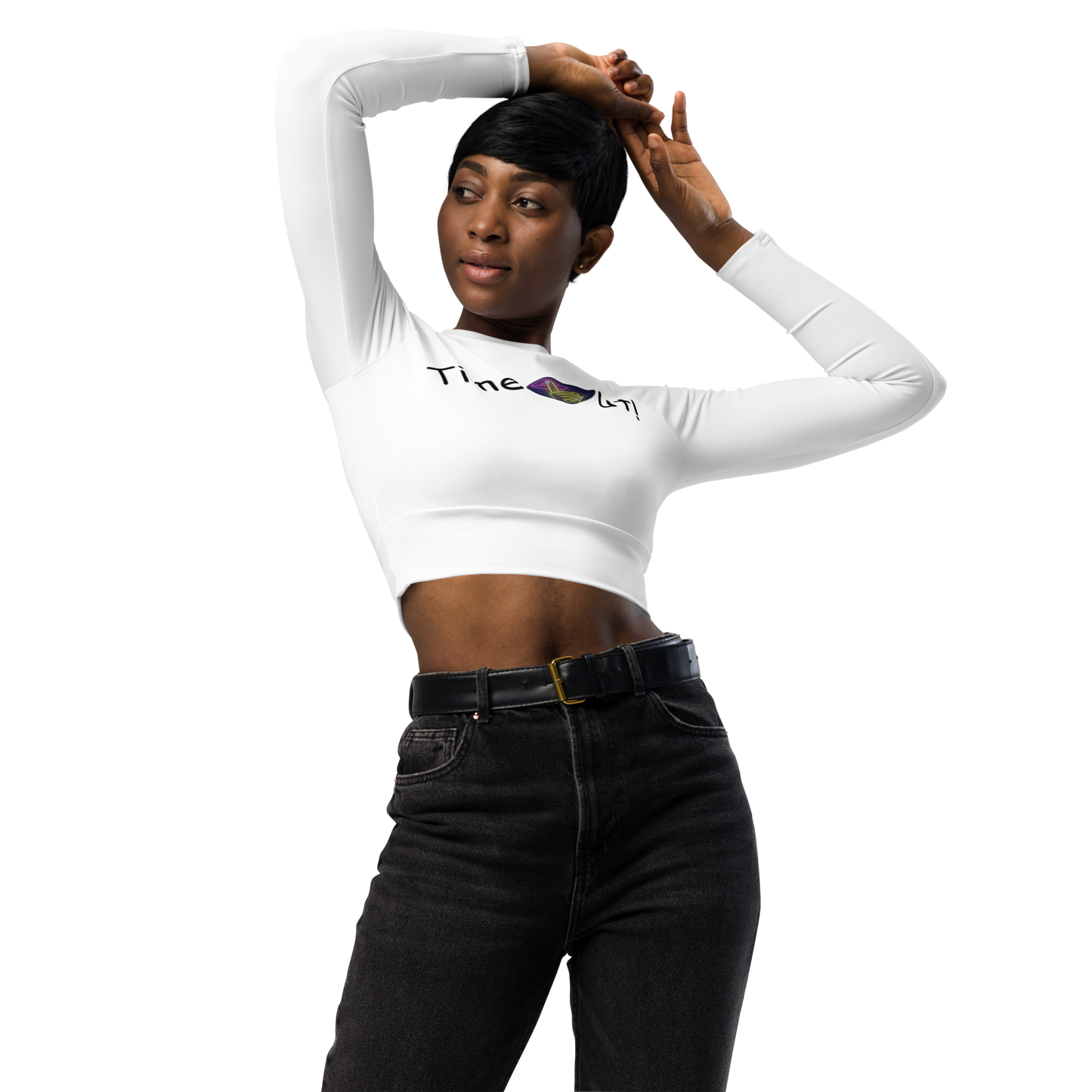 TimeOut long-sleeve crop top (Winter White)