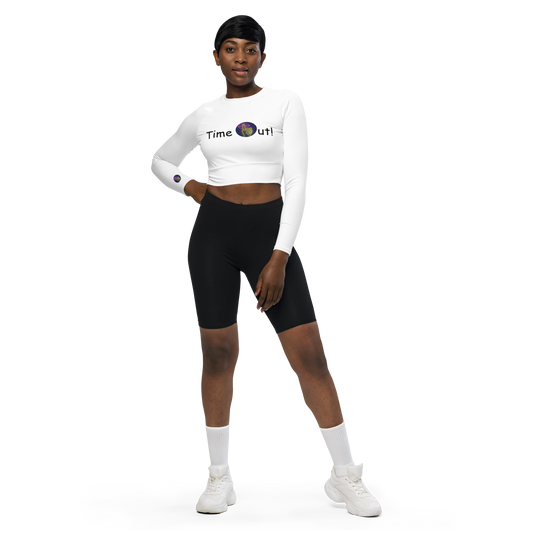 TimeOut long-sleeve crop top (Winter White)