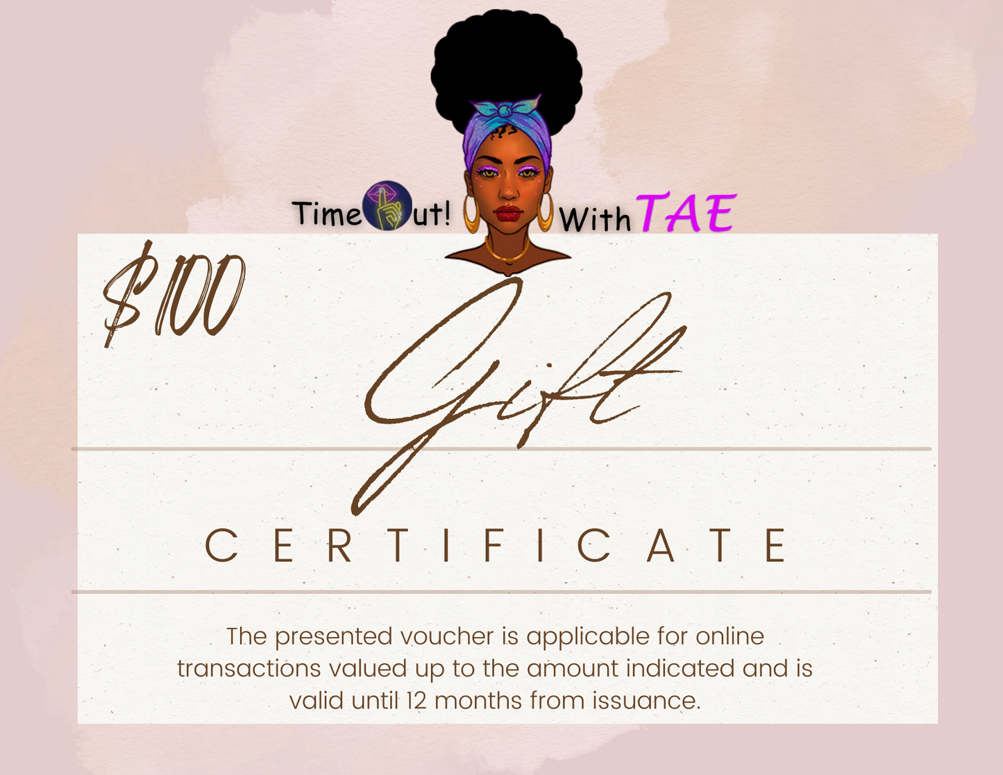 TimeOutWithTAE Gift Certificate