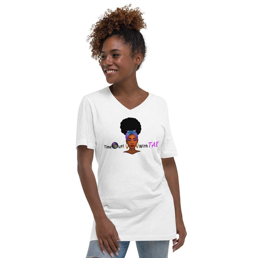 TimeOut! With TAE Unisex Short Sleeve V-Neck T-Shirt